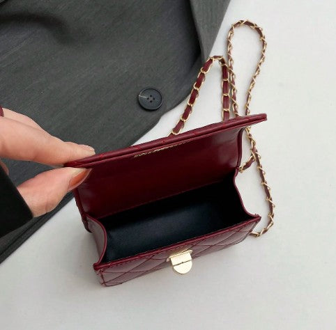 JANAE BURGUNDY MINI BAG WITH CROSS BODY STRAP