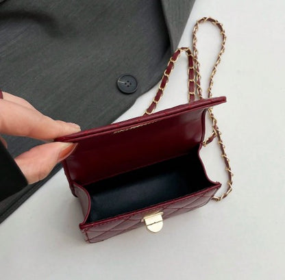 JANAE BURGUNDY MINI BAG WITH CROSS BODY STRAP