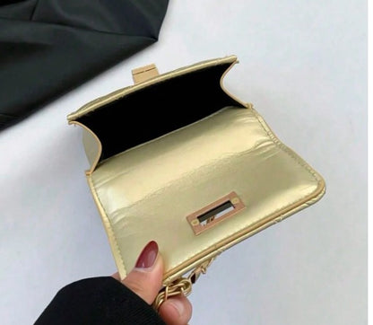 JANAE GOLD MINI BAG WITH CROSS BODY STRAP