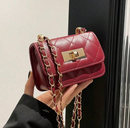 JANAE BURGUNDY MINI BAG WITH CROSS BODY STRAP