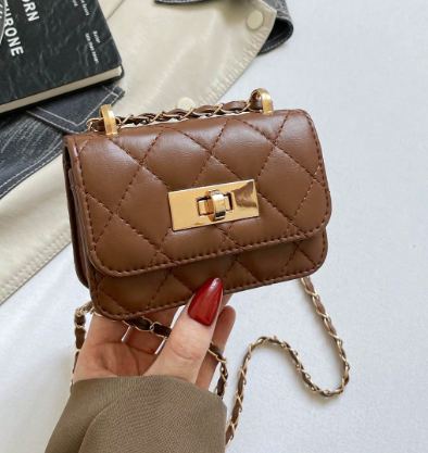 JANAE BROWN MINI BAG WITH CROSS BODY STRAP (Copy)
