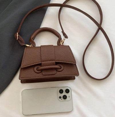 JAYLA BROWN MINI BAG WITH CROSS BODY STRAP