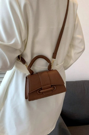 JAYLA BROWN MINI BAG WITH CROSS BODY STRAP