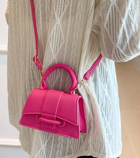 JAYLA HOT PINK MINI BAG WITH CROSS BODY STRAP