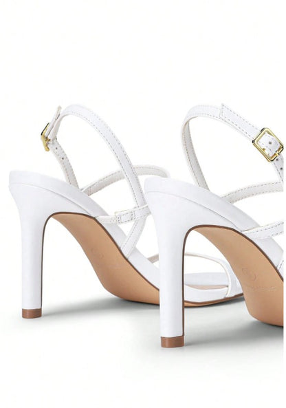 KARLA WHITE SIMPLE STRAPPY STILETTO HEELS