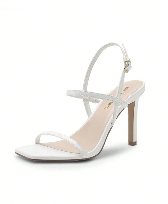 KARLA WHITE SIMPLE STRAPPY STILETTO HEELS