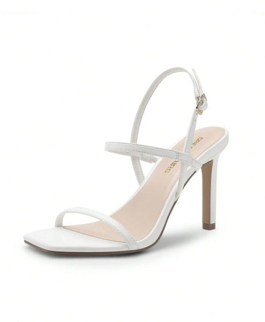 KARLA WHITE MINIMALIST STILETTO HEELS