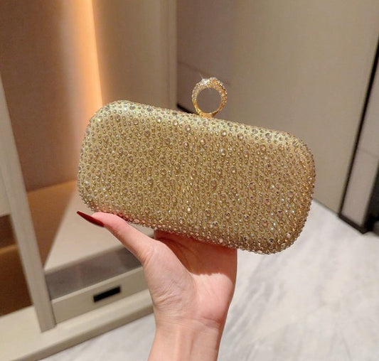 KIARA GOLD RHINESTONE CLUTCH