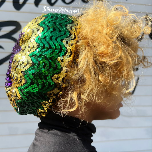 MARDI GRAS SEQUIN BERET - ShoeNami