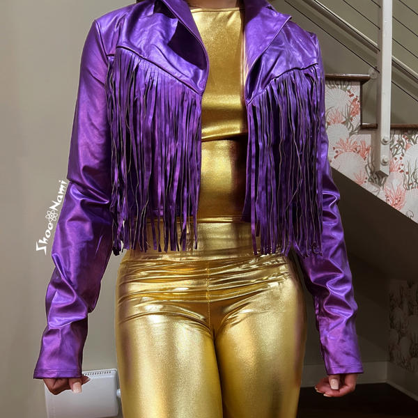 FRINGE JACKET MARDI GRAS Purple - ShoeNami