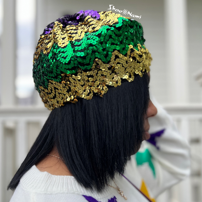 MARDI GRAS SEQUIN BERET - ShoeNami