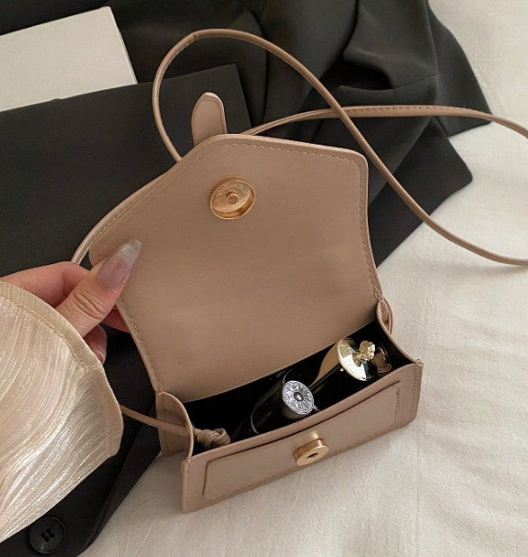 MORGAN BEIGE FAUX LEATHER CROSS BODY BAG WITH GOLD BUCKLE DETAIL