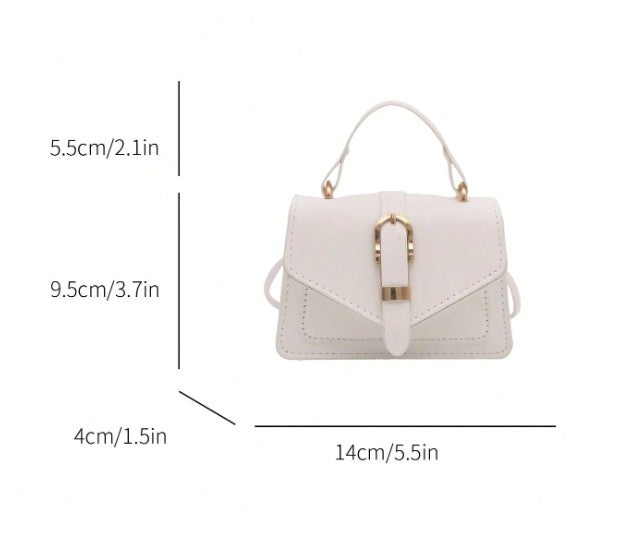 MORGAN WHITE FAUX LEATHER CROSS BODY BAG WITH GOLD BUCKLE DETAIL