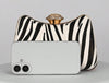 ONYX ZEBRA PRINT HARD CASE CLUTCH