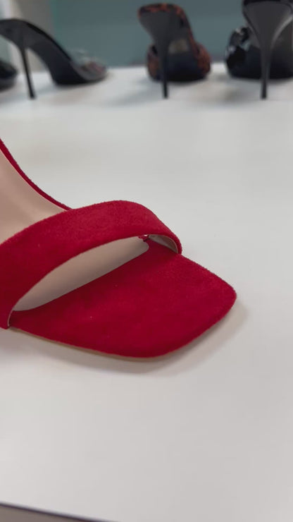FRIDAY-108 Red Block Heel, Approx. 4"