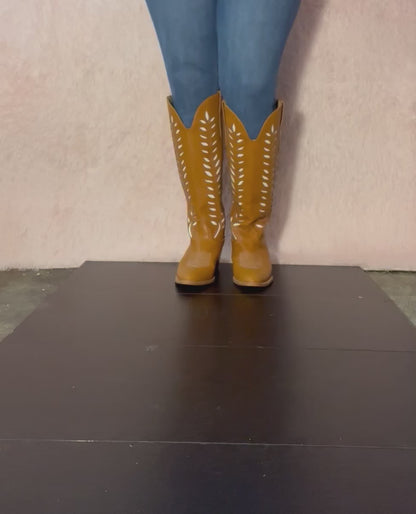 LUCIA Camel Cowboy Boots