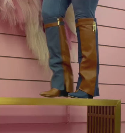 VALERI-5 Denim Blue/Tan