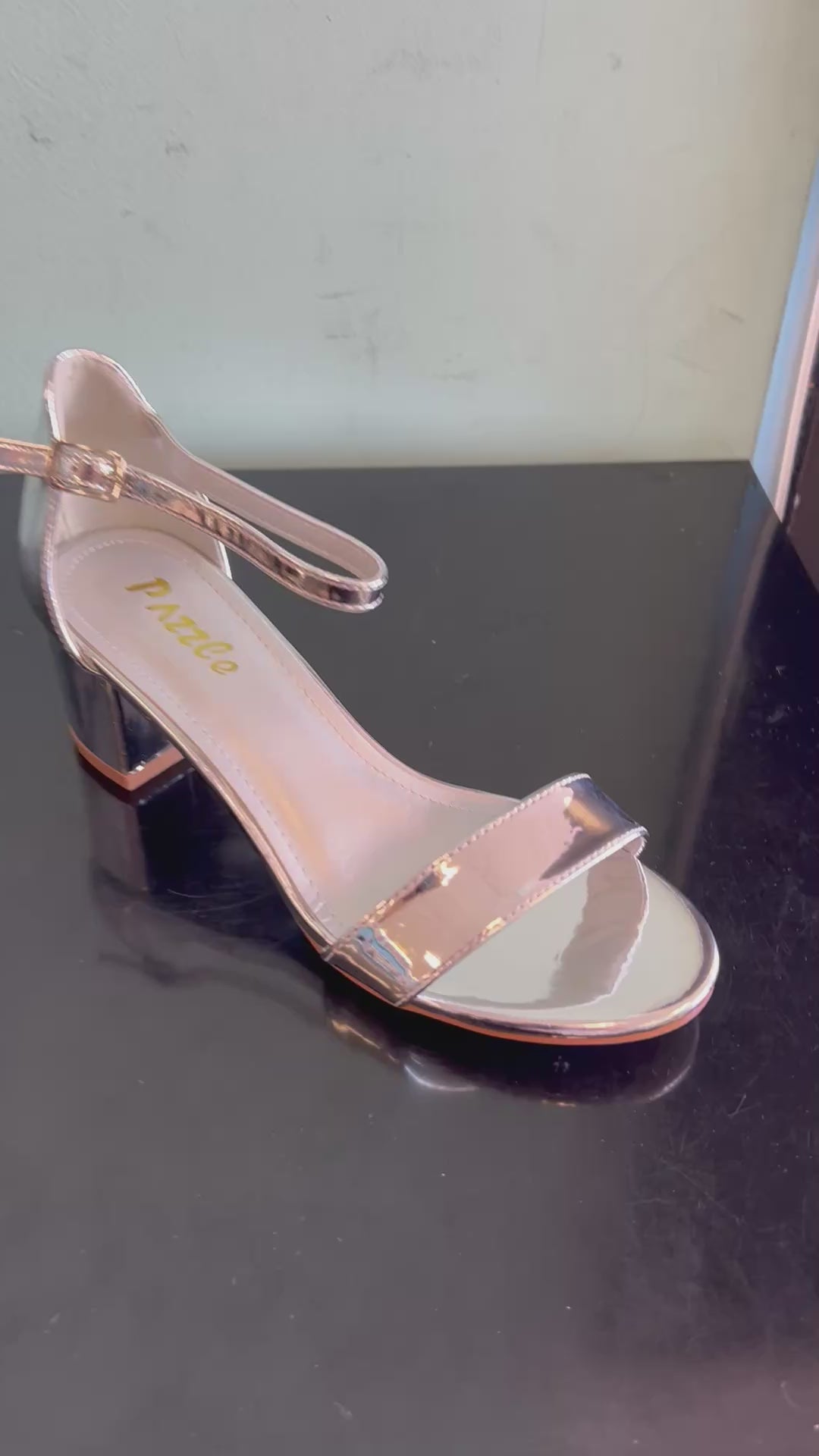 EMMA-06 silver

Silver Mirror Metallic Faux Leather
- Block Heel
- Ankle Strap Heel
