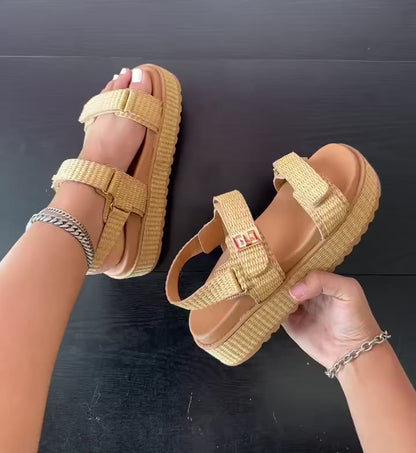 TRACI-18 Beige Tan Natural Raffia