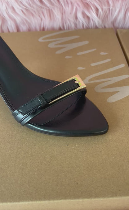 SATURN Black Kitten Heel