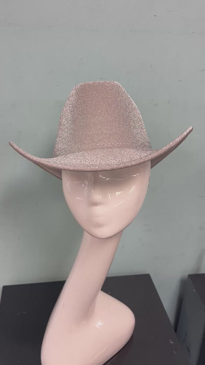 JESSIE Shiny Cowboy Hat White/Silver
