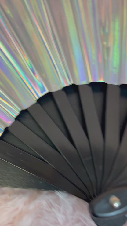 SHIMMER HOLOGRAPHIC FAN SILVER