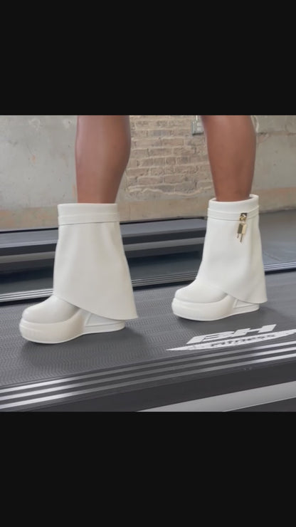 BROOK-1/2025 White Faux Leather