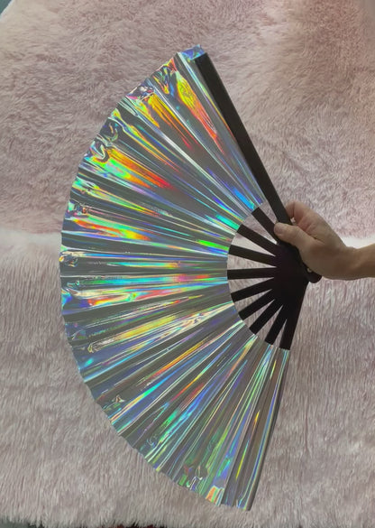 SHIMMER HOLOGRAPHIC FAN SILVER