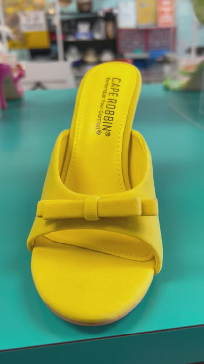 MELLA Yellow Faux Suede Mule