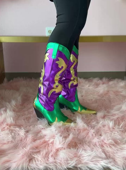 PRESALE! JULIANA J26 METALLIC MARDI GRAS BOOT