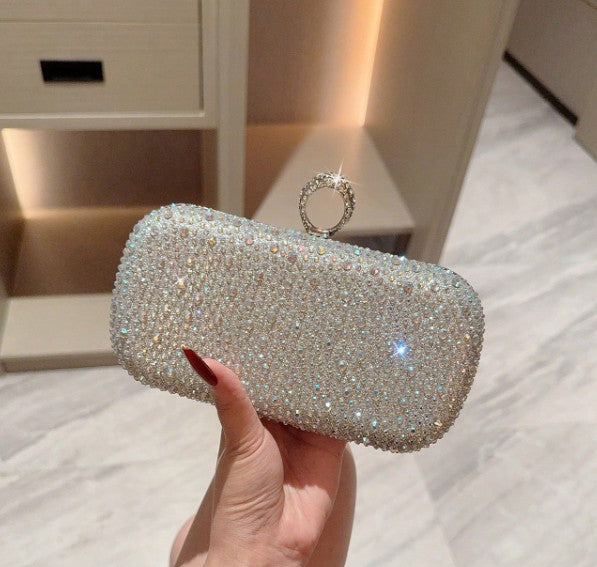 KIARA SILVER RHINESTONE CLUTCH