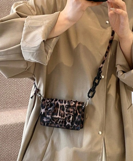 TRINA LEOPARD-PRINT MINI BAG WITH CROSS BODY STRAP