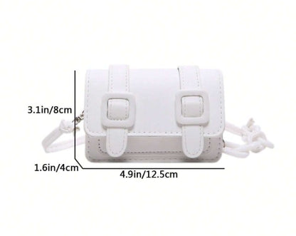 TRINA WHITE MINI BAG WITH DOUBLE BUCKLE DESIGN AND CROSS BODY STRAP