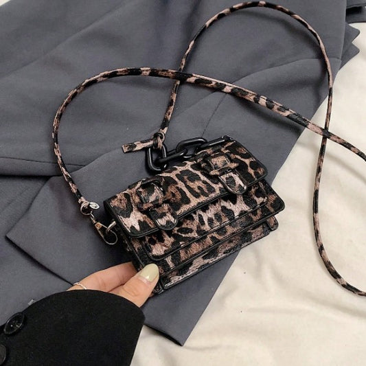 TRINA LEOPARD-PRINT MINI BAG WITH CROSS BODY STRAP
