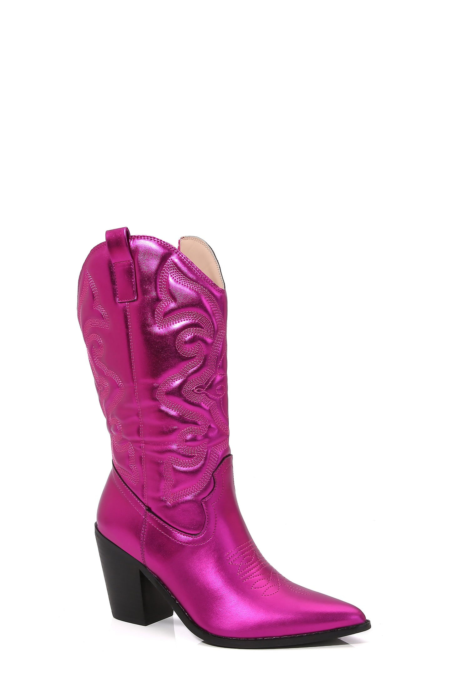 RYDER Hot Pink Metallic Cowboy Boot