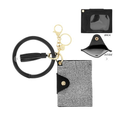 MARIAH CLEAR RHINESTONE WALLET WRISTLET