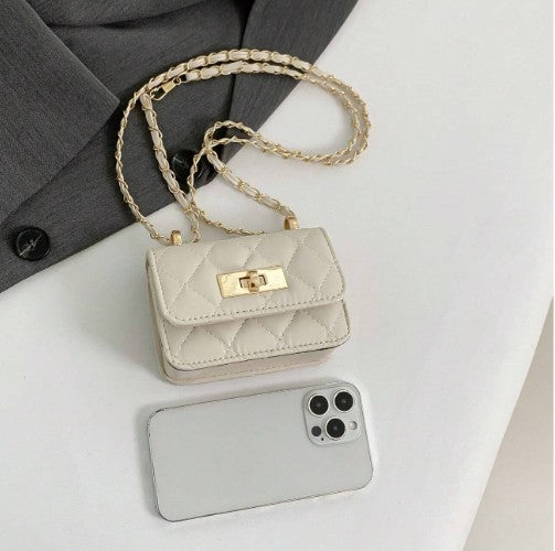 JANAE BEIGE MINI BAG WITH CROSS BODY STRAP