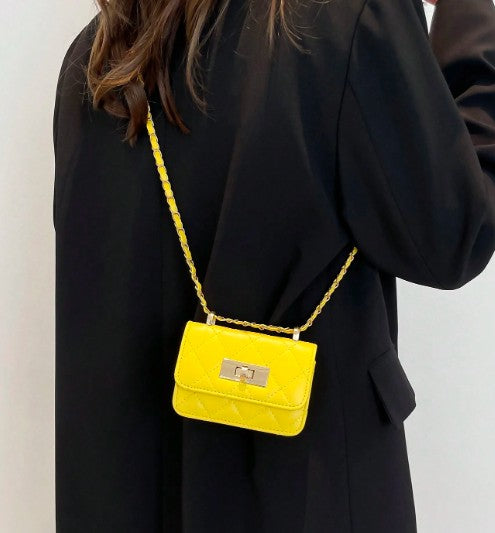 JANAE YELLOW MINI BAG WITH CROSS BODY STRAP