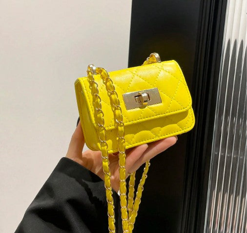 JANAE YELLOW MINI BAG WITH CROSS BODY STRAP