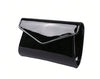 ZOEY PATENT LEATHER CLUTCH BAG BLACK