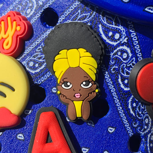 SHOE CHARMS - YELLOW HEAD WRAP CUTIE - ShoeNami
