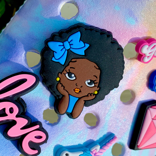 SHOE CHARMS - BLUE BOW CUTIE - ShoeNami