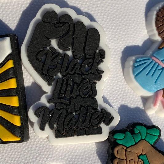 SHOE CHARMS - SCRIPT BLACK LIVES MATTER FIST - ShoeNami