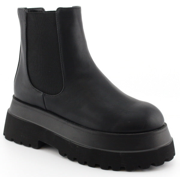 CASEY-01 Black Faux Leather - ShoeNami