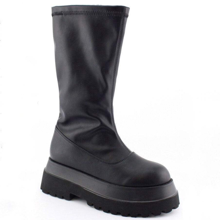 CASEY-02 Black Faux Leather - ShoeNami
