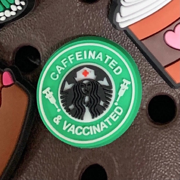 SHOE CHARMS - CAFFEINATED AND VACCINATED - ShoeNami