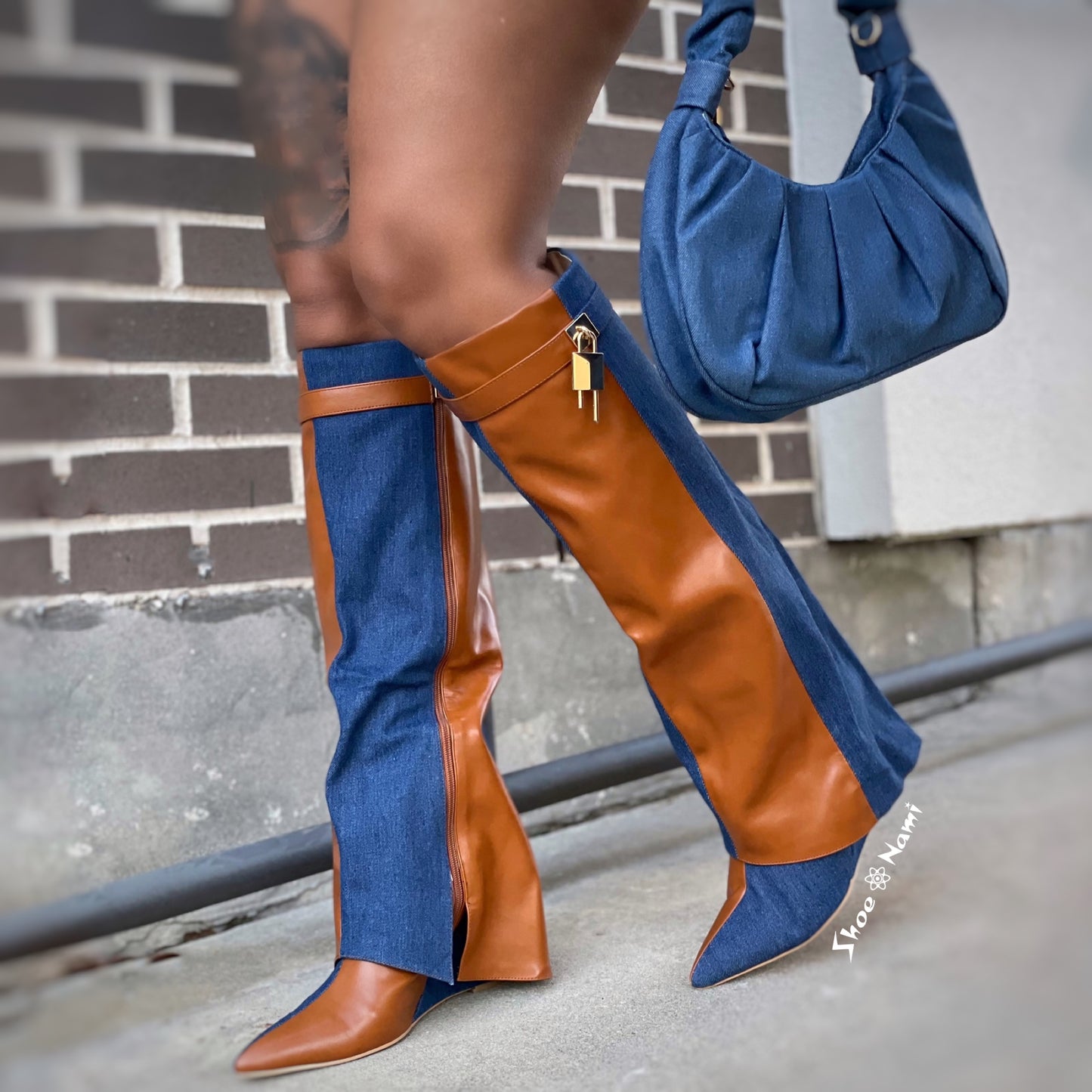 VALERI-5 Denim Blue/Tan - ShoeNami