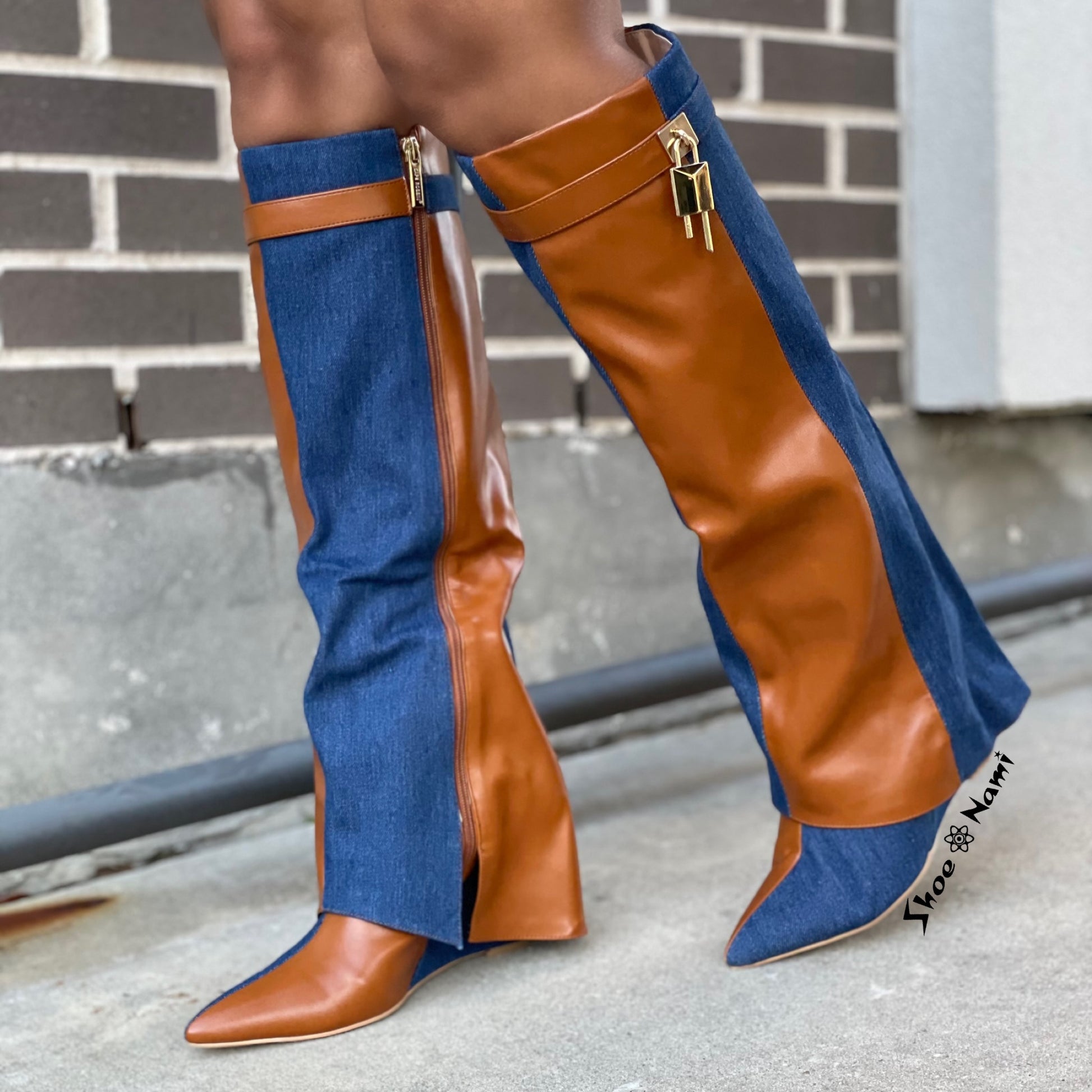 VALERI-5 Denim Blue/Tan - ShoeNami