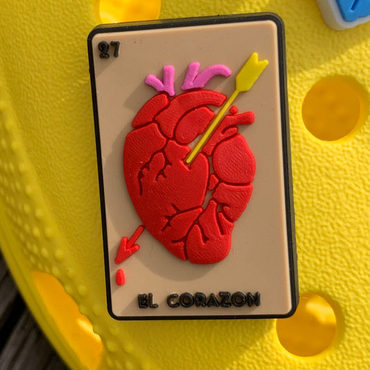 SHOE CHARMS - EL CORAZON LOTERIA CARD - ShoeNami