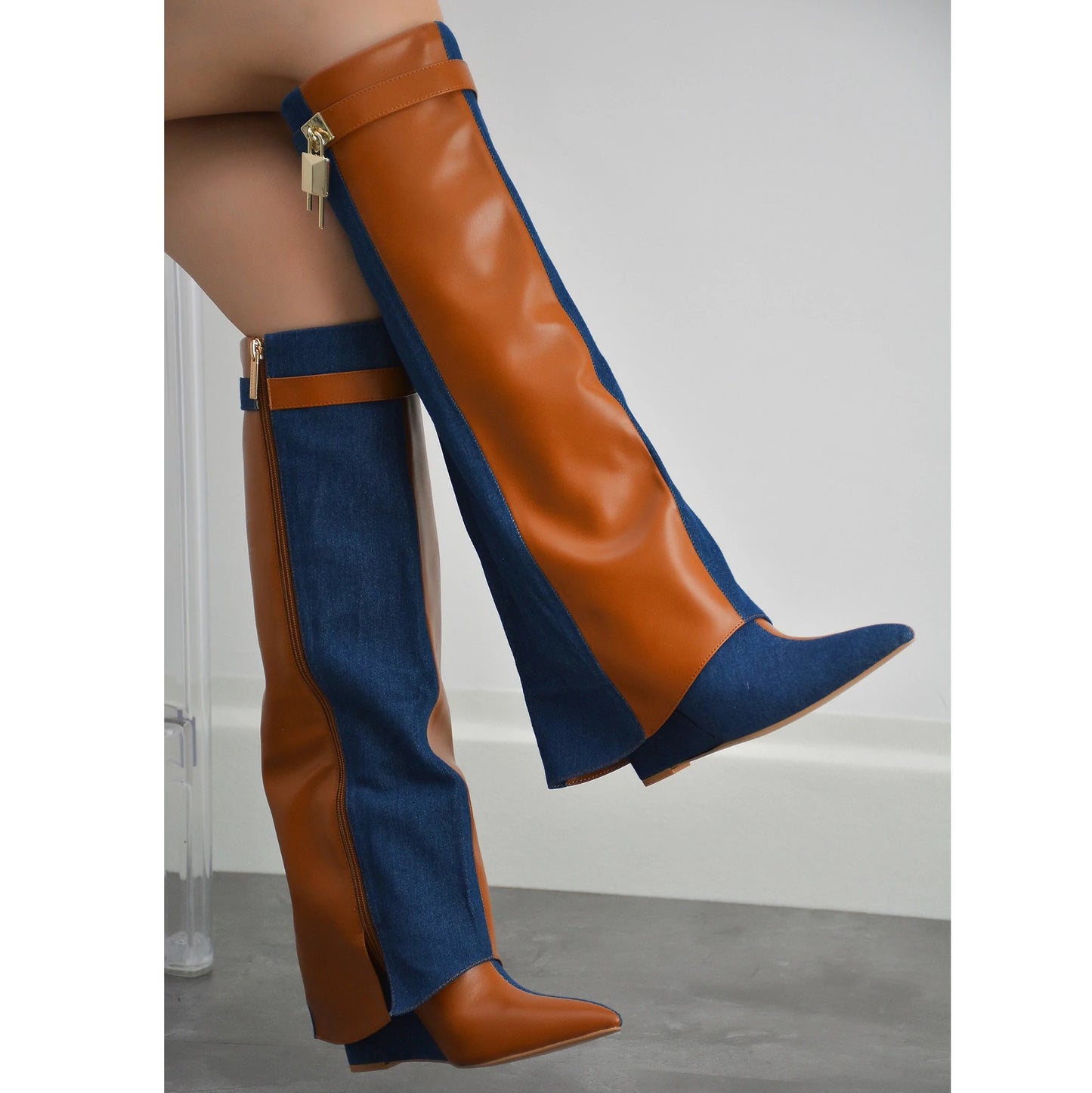 VALERI-5 Denim Blue/Tan - ShoeNami